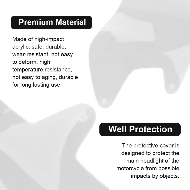 Motorcycle Headlight Protector Guard, Acrylic Motorcycle Headlamp Protective Guard Cover Impact with Mounting Screw for Tenere 700 2019‑Present - Image 5