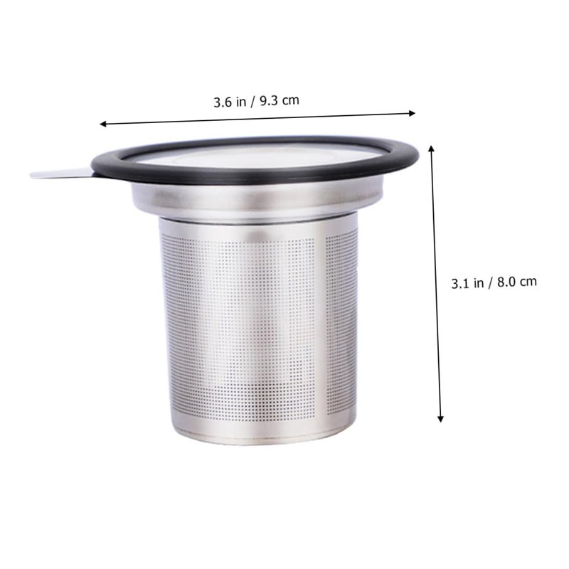 Stainless Steel Tea Strainer With Lid Handle Fine Mesh Infuser Filter Random Color - Image 4
