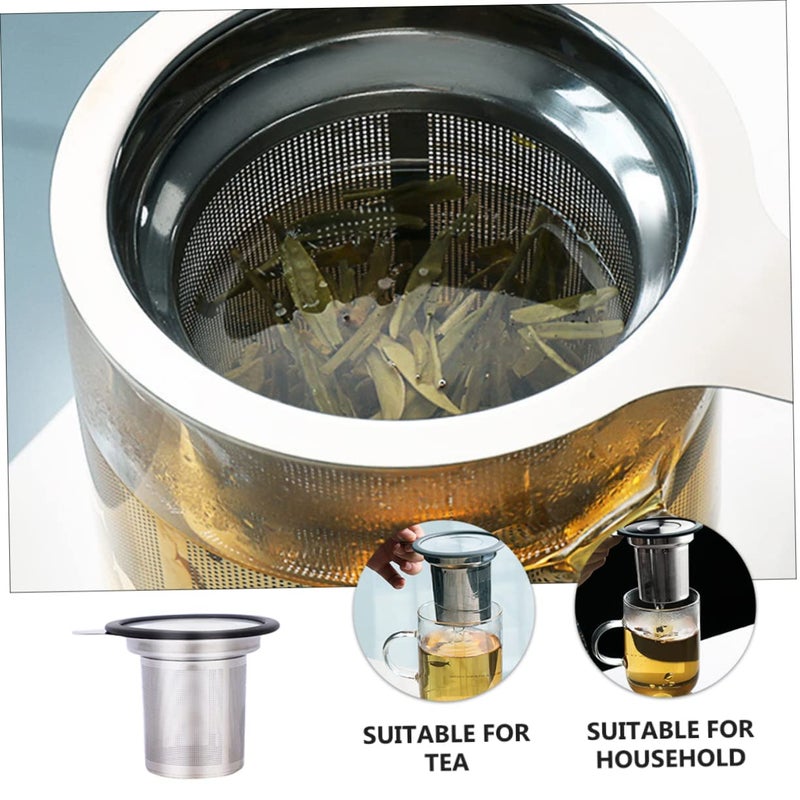 Stainless Steel Tea Strainer With Lid Handle Fine Mesh Infuser Filter Random Color - Image 3