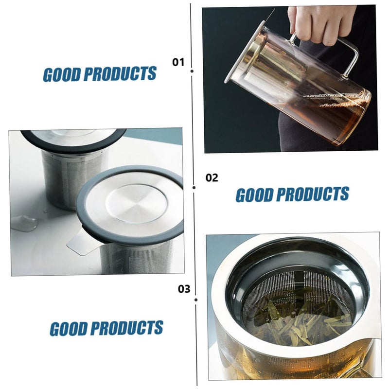 Stainless Steel Tea Strainer With Lid Handle Fine Mesh Infuser Filter Random Color - Image 5