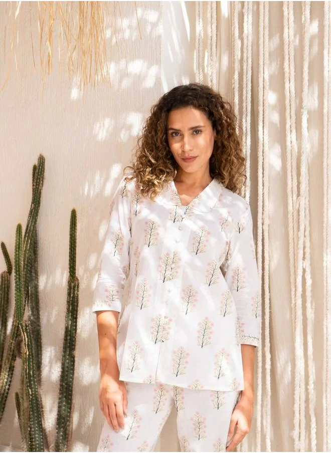 سانسكريتي هومز All-Over Floral Printed Buttoned Shirt With Trousers Co-Ords by Styli