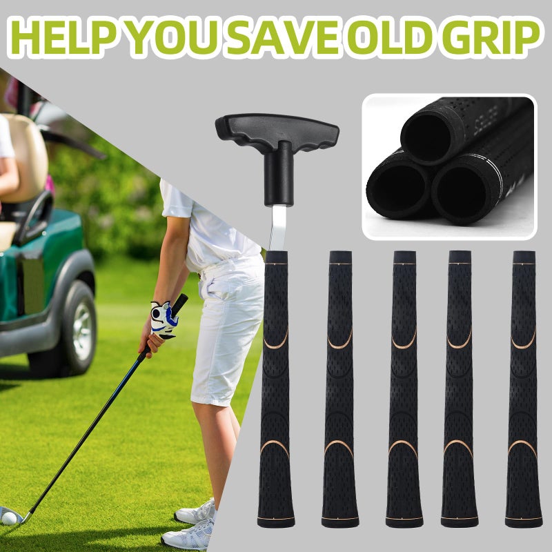 Golf Grip Removal Tool - 12 V-Groove Grip Saver Tool - Compatible with Irons, Woods u0026 Standard Putter Grips - Use with Solvent| High-Carbon Steel | Protects Grips - Image 2