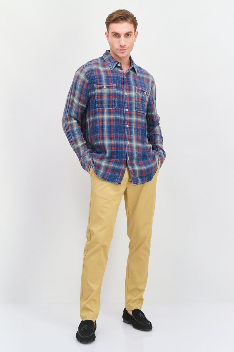 TRUE GRIT Men Regular Fit Plaid Long Sleeves Casual Shirt, Multicolor - Image 2