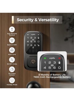 ARPHA SP300K Palm Recognition Keyless Entry Door Lock, WiFi Smart Lock for Front Door, Palm Recognition Front Door Lock Set, Built-in Wi-Fi Deadbolt, App Remote Control, Auto Lock, Support lexa  - Image 5