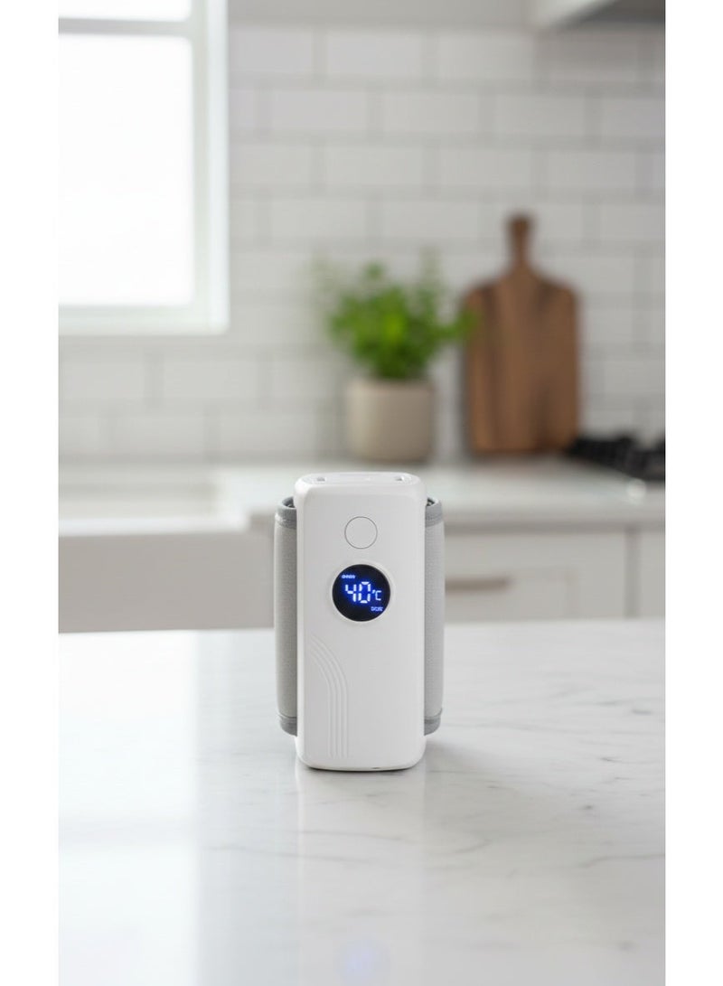 سخان لبن  قابل لإعادة الشحن لزجاجات الرضاعة – شاشة رقمية ذكية، تحكم في درجة الحرارة، بطارية 2000mAh×2، مناسب لمقاسات مختلفة من الببرونات - Image 2