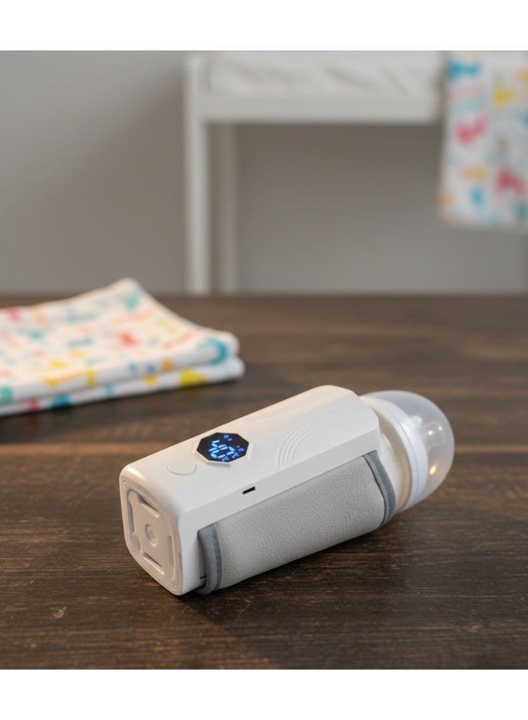 سخان لبن  قابل لإعادة الشحن لزجاجات الرضاعة – شاشة رقمية ذكية، تحكم في درجة الحرارة، بطارية 2000mAh×2، مناسب لمقاسات مختلفة من الببرونات - Image 3