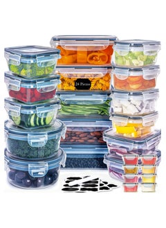 MissTiara Airtight Meal Prep Container Set with Locking Lids, 24pcs Re-usable Plastic Food Storage Containers, Stackable Kitchen Organizer Boxes, BPA Free & Microwave Freezer Dishwasher Safe 24pcs Set  - Image 2