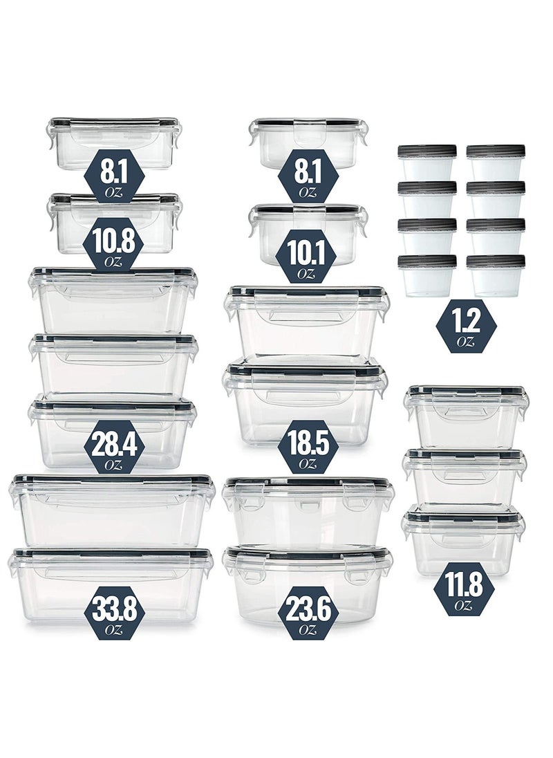 MissTiara - Airtight Meal Prep Container Set with Locking Lids, 24pcs Re-usable Plastic Food Storage Containers, Stackable Kitchen Organizer Boxes, BPA Free & Microwave Freezer Dishwasher Safe 24pcs Set - Image 1