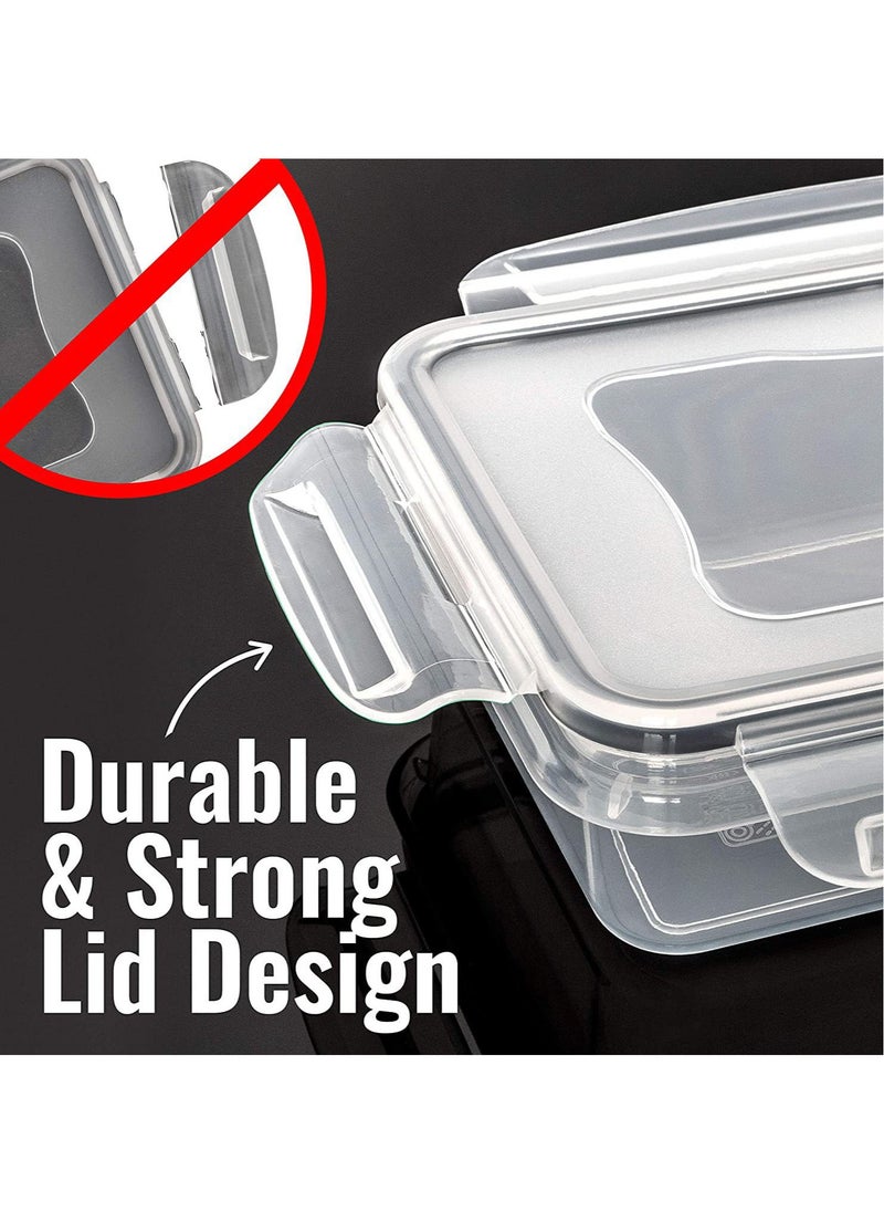MissTiara - Airtight Meal Prep Container Set with Locking Lids, 24pcs Re-usable Plastic Food Storage Containers, Stackable Kitchen Organizer Boxes, BPA Free & Microwave Freezer Dishwasher Safe 24pcs Set - Image 1