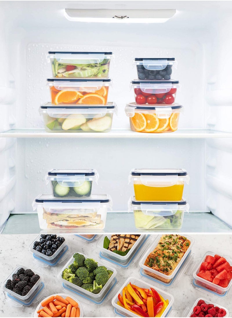 MissTiara - Airtight Meal Prep Container Set with Locking Lids, 24pcs Re-usable Plastic Food Storage Containers, Stackable Kitchen Organizer Boxes, BPA Free & Microwave Freezer Dishwasher Safe 24pcs Set - Image 1