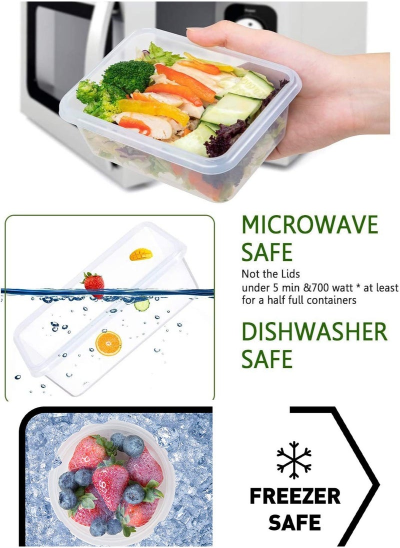 MissTiara - Airtight Meal Prep Container Set with Locking Lids, 24pcs Re-usable Plastic Food Storage Containers, Stackable Kitchen Organizer Boxes, BPA Free & Microwave Freezer Dishwasher Safe 24pcs Set - Image 1