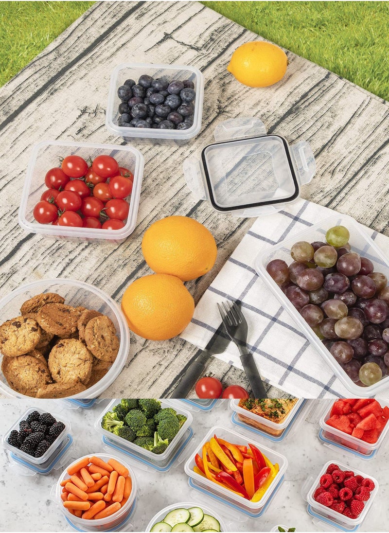 MissTiara - Airtight Meal Prep Container Set with Locking Lids, 24pcs Re-usable Plastic Food Storage Containers, Stackable Kitchen Organizer Boxes, BPA Free & Microwave Freezer Dishwasher Safe 24pcs Set - Image 1