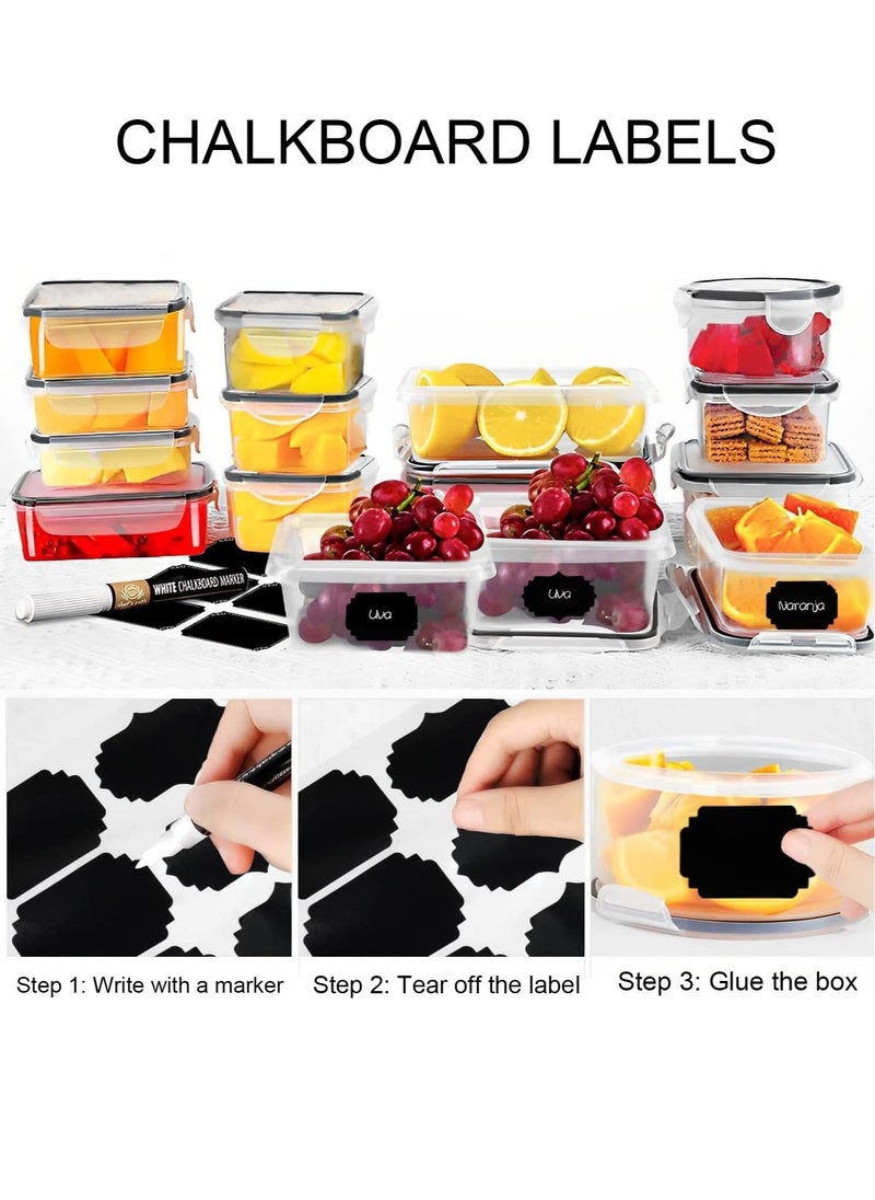 MissTiara - Airtight Meal Prep Container Set with Locking Lids, 24pcs Re-usable Plastic Food Storage Containers, Stackable Kitchen Organizer Boxes, BPA Free & Microwave Freezer Dishwasher Safe 24pcs Set - Image 1