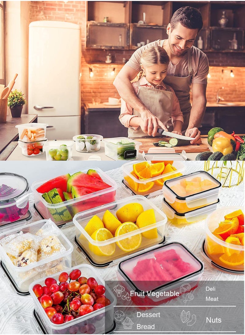 MissTiara - Airtight Meal Prep Container Set with Locking Lids, 24pcs Re-usable Plastic Food Storage Containers, Stackable Kitchen Organizer Boxes, BPA Free & Microwave Freezer Dishwasher Safe 24pcs Set - Image 1