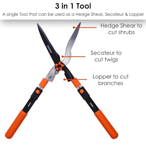 Sharpex Multi-Cutter | 3 Garden Tools in 1 | Hedge Shear, Loppers and Bypass | Durable Light weight Rush Resistance Gardening Solution - Image 4