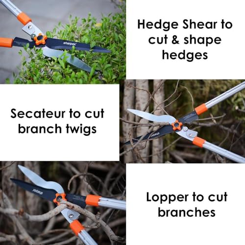 Sharpex Multi-Cutter | 3 Garden Tools in 1 | Hedge Shear, Loppers and Bypass | Durable Light weight Rush Resistance Gardening Solution - Image 2