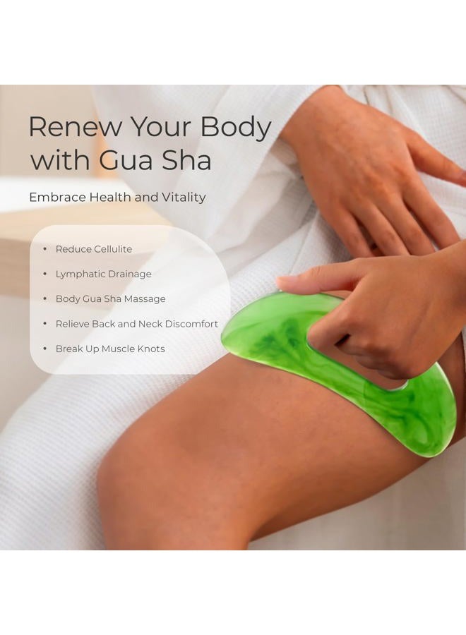 Scienlodic Body Gua Sha Massage Tool with Handle, Larger Guasha Tool for Back Neck Face Leg Massage, Lymphatic Drainage, Cellulite Remove - Image 4