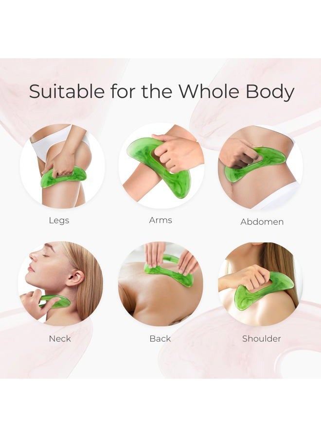 Scienlodic Body Gua Sha Massage Tool with Handle, Larger Guasha Tool for Back Neck Face Leg Massage, Lymphatic Drainage, Cellulite Remove - Image 5