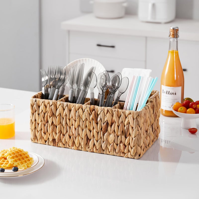Berdeng Utensil Caddy, Utensil Basket for Table,Napkin and Utensil Holder, Silverware Caddy, Cutlery Holder, Utensil Holder for Party, Picnic Caddy for Plates and Utensilsâ€¦ - Image 3