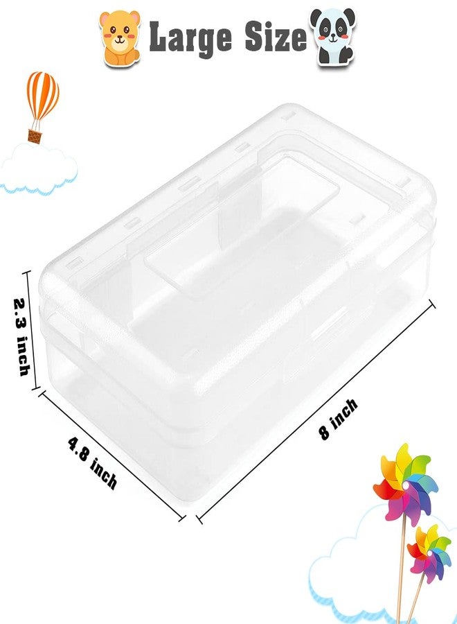 BOEIAC Pencil Box, Large Capacity Clear Pencil Case for Kids, 1 Pack Hard Pencil Case, Crayon Box with Snap-tight Lid Stackable Design, Plastic Storage Box for School Office Supplies, Pink - Image 2