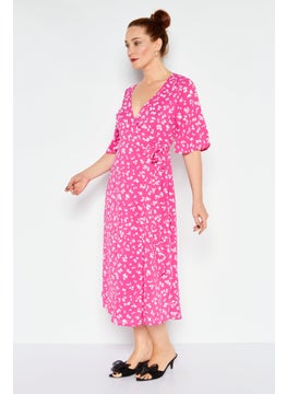 French Connection Women Allover Printed Maxi Dress, Pink  - Image 3