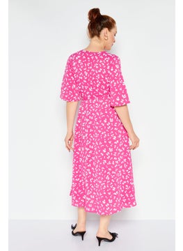 French Connection Women Allover Printed Maxi Dress, Pink  - Image 4