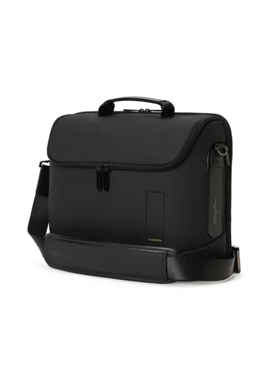 موكوبارا للتجارة ذ.م.م The Transit Briefcase Vegan Leather & Nylon 15L Laptop Crossbody Messenger Bag for Men & Women (Crypto)