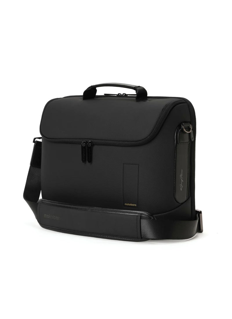 Mokobara MOKOBARA The Transit Briefcase Vegan Leather & Nylon 15L Laptop Crossbody Messenger Bag for Men & Women (Crypto)  - Image 1