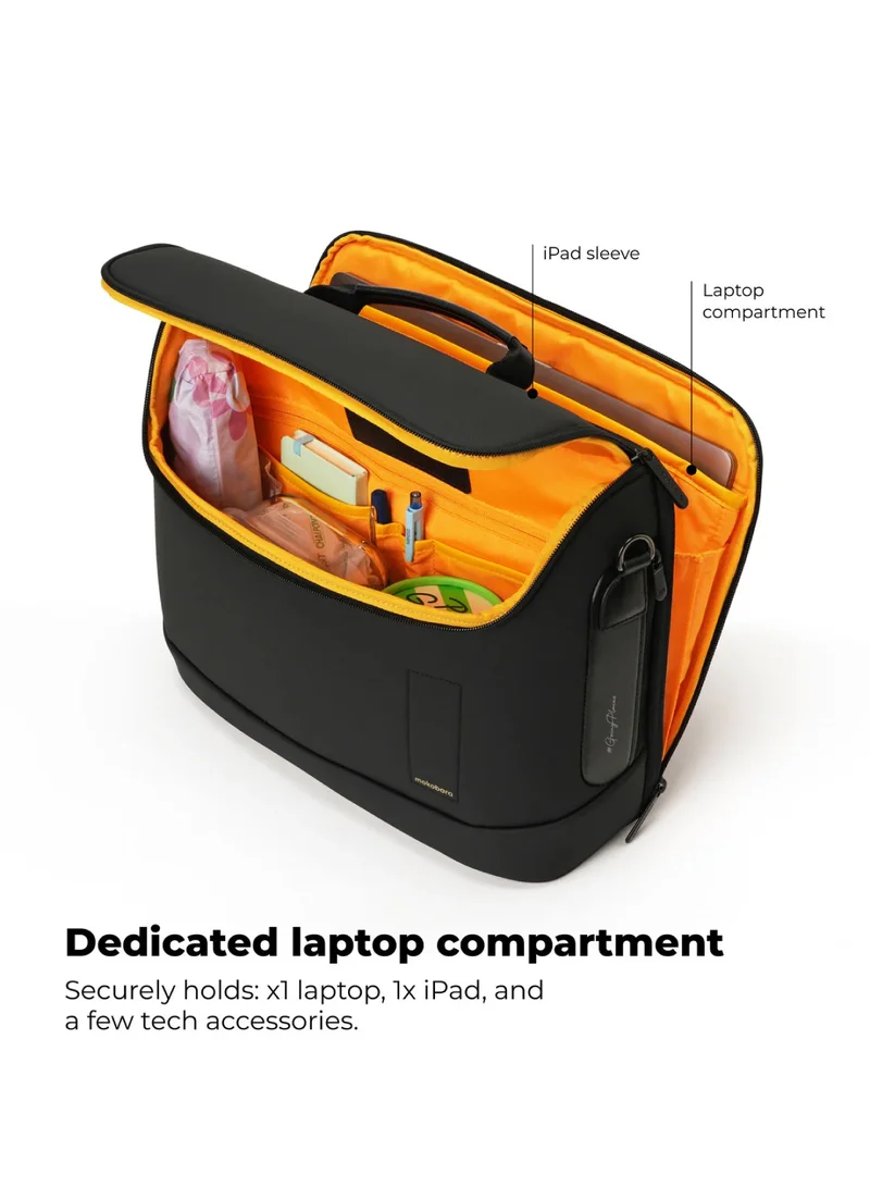 Mokobara The Transit Briefcase Vegan Leather & Nylon 15L Laptop Crossbody Messenger Bag for Men & Women (Crypto)