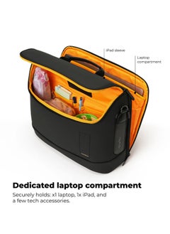 Mokobara MOKOBARA The Transit Briefcase Vegan Leather & Nylon 15L Laptop Crossbody Messenger Bag for Men & Women (Crypto)  - Image 4