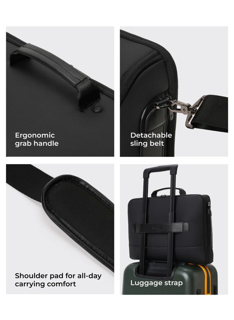 Mokobara MOKOBARA The Transit Briefcase Vegan Leather & Nylon 15L Laptop Crossbody Messenger Bag for Men & Women (Crypto)  - Image 5