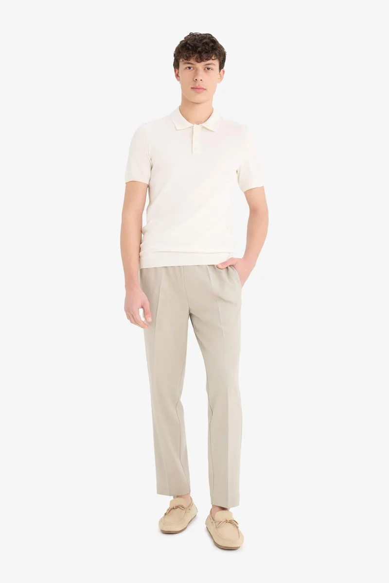 DeFacto Standard Fit Short Sleeve Knitwear Polo T-Shirt