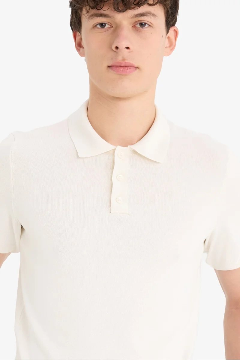 DeFacto Standard Fit Short Sleeve Knitwear Polo T-Shirt