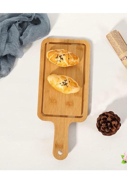 FFD Wood Cutting Board with Handle Tray For Baked Goods Bread And Cake Board Solid Wood Tray