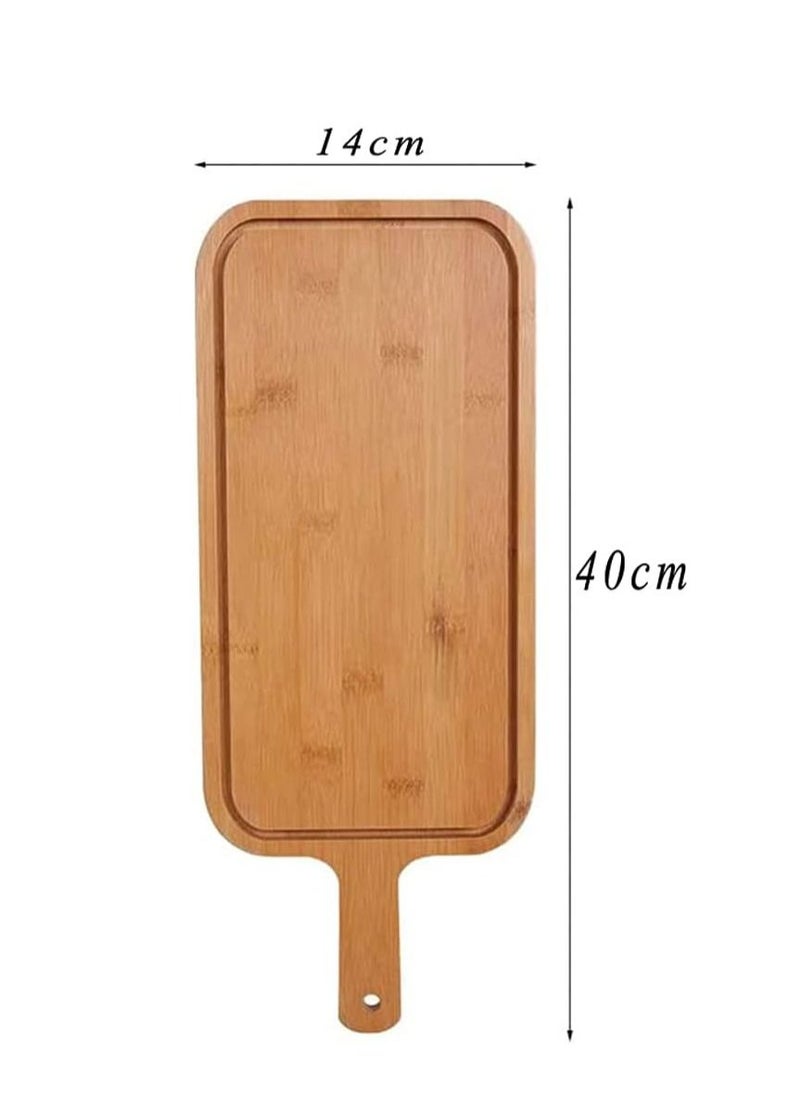 Generic - FFD Wood Cutting Board with Handle Tray For Baked Goods Bread And Cake Board Solid Wood Tray - Image 1
