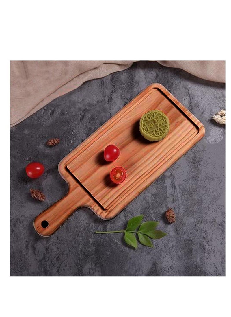 Generic - FFD Wood Cutting Board with Handle Tray For Baked Goods Bread And Cake Board Solid Wood Tray - Image 1