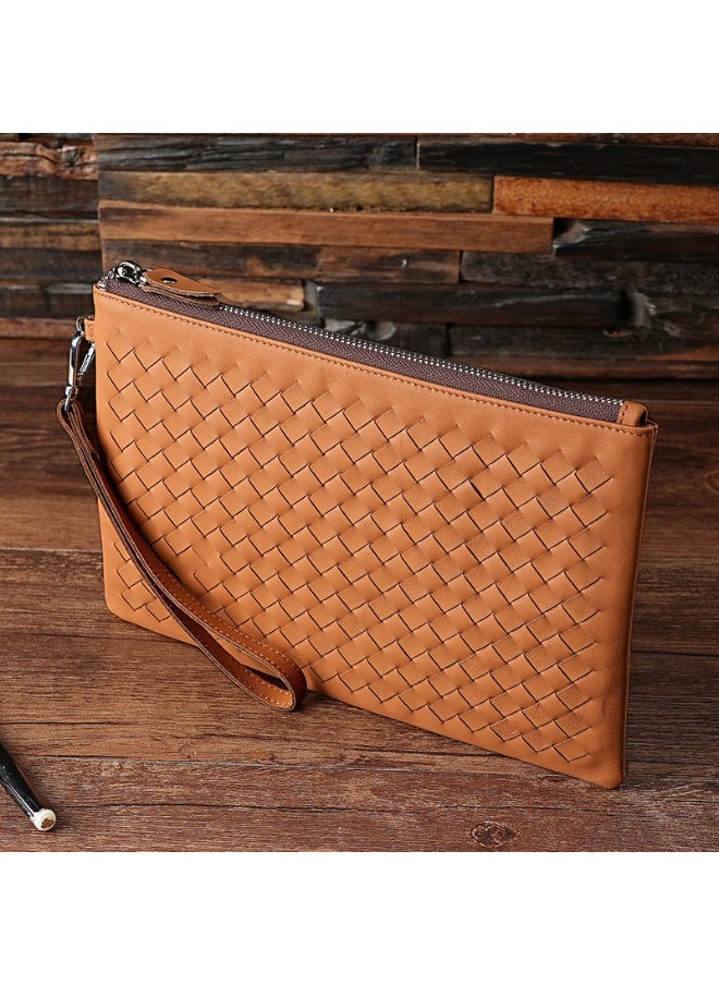 Mark Fairwhale Hand Woven Pattern Genuine Leather Business Large Capacity Clutch Bag  - Image 1