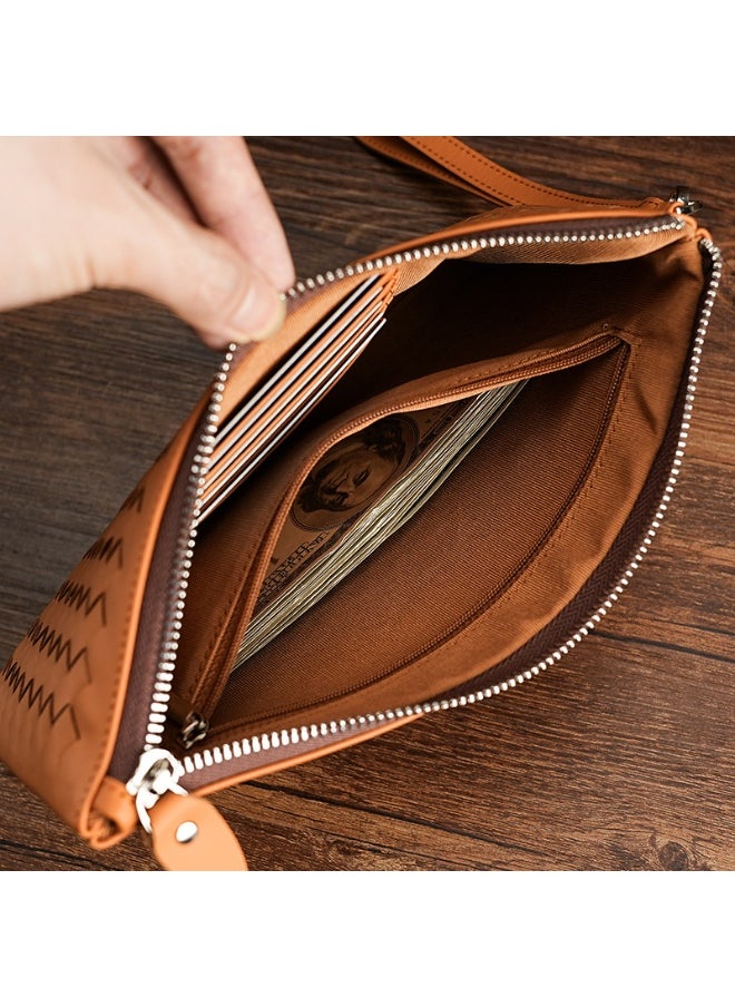 Mark Fairwhale Hand Woven Pattern Genuine Leather Business Large Capacity Clutch Bag  - Image 2