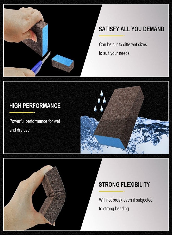 LifCratms 12Pcs Coarse Sanding Sponge 36 Grit, Wet Dry Sanding Block Sanding Sponge Metal Sandpaper Blocks for Drywall Wood Plastic Metal Furniture - Image 3