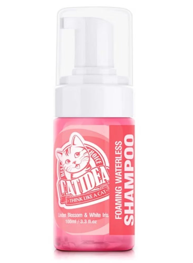 CATIDEA Foaming Waterless Cat Shampoo for Cats & Kittens – Linden Blossom And White Iris Scent – No-Rinse Dry Pet Wash – Gentle Cleansing & Deodorising Foam – 100ml