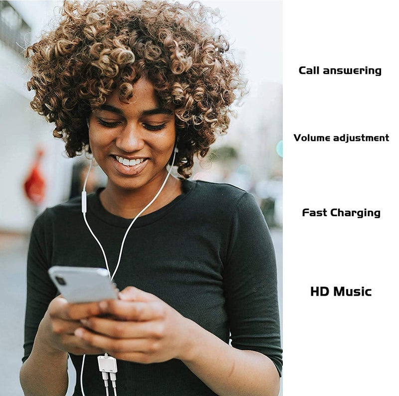 DESOFICON [Apple Mfi Certified] Headphones Adapter&Splitter,2 In 1 Dual Lightning Charger Cable Aux Audio Adapter Converter For iPhone 12/11/Xs/Xr/X/8/7/6/iPad,Support Calling+Charging+Music Control - Image 3