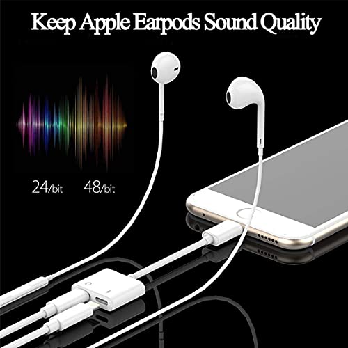 DESOFICON [Apple Mfi Certified] Headphones Adapter&Splitter,2 In 1 Dual Lightning Charger Cable Aux Audio Adapter Converter For iPhone 12/11/Xs/Xr/X/8/7/6/iPad,Support Calling+Charging+Music Control - Image 5