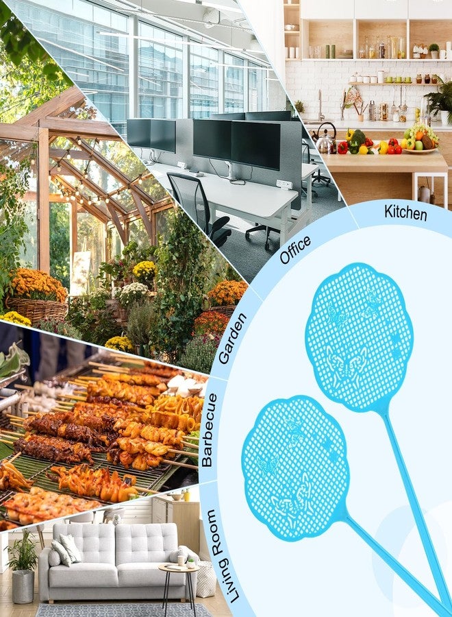 M METERXITY 6-Pack Fly Swatter for Indoors, 48.5x13.5 Cm/19.1x5.3 in Butterfly Pattern Plastic Fly Swatter Heavy Duty for Kitchen/Balcony/Patio/Indoor/Outdoor/Classroom/Office [Blue] - Image 5