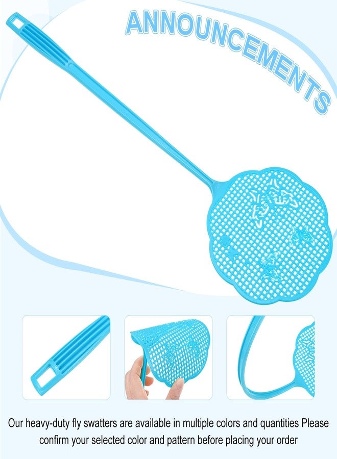 M METERXITY 6-Pack Fly Swatter for Indoors, 48.5x13.5 Cm/19.1x5.3 in Butterfly Pattern Plastic Fly Swatter Heavy Duty for Kitchen/Balcony/Patio/Indoor/Outdoor/Classroom/Office [Blue] - Image 4