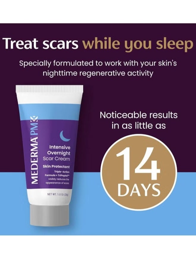 Mederma PM Intensive Overnight Scar Cream Advanced Scar Treatment that Works with Skin's Nighttime Regenerative Activity 1.0 oz 28g, White, 1 Ounce (Pack of 1) - Image 5