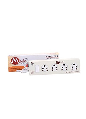 Mute MUTE Extension Power Strip 6 Amp 3 Socket & 1 ISI Master Switch with LED Indigator 3 Core 2.2 Meters Surge Protector  - Image 3