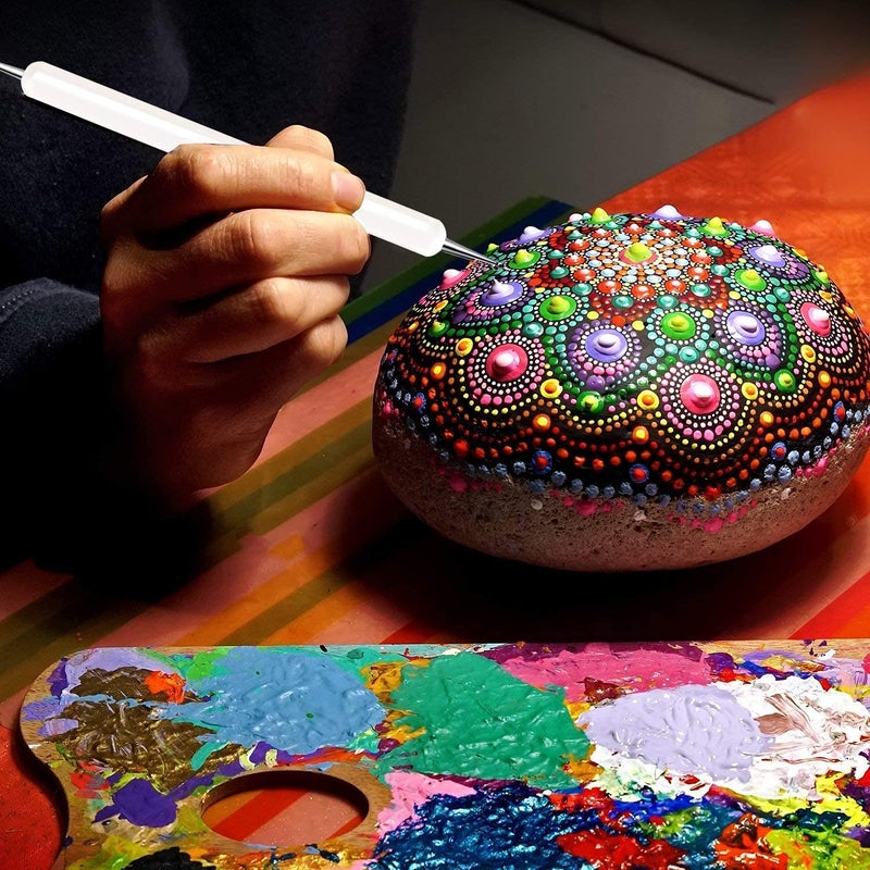 KIRA 5 Pcs Nail Art Dotting Marbleizing Tool Mandala Dotting Tools Nail Art Dotting Embossing Tools Pattern Tracing Dotting Tools for Nails Dot Painting Tools Stylus Dotting Tools for Nail Arts Embossing Pattern - Image 3