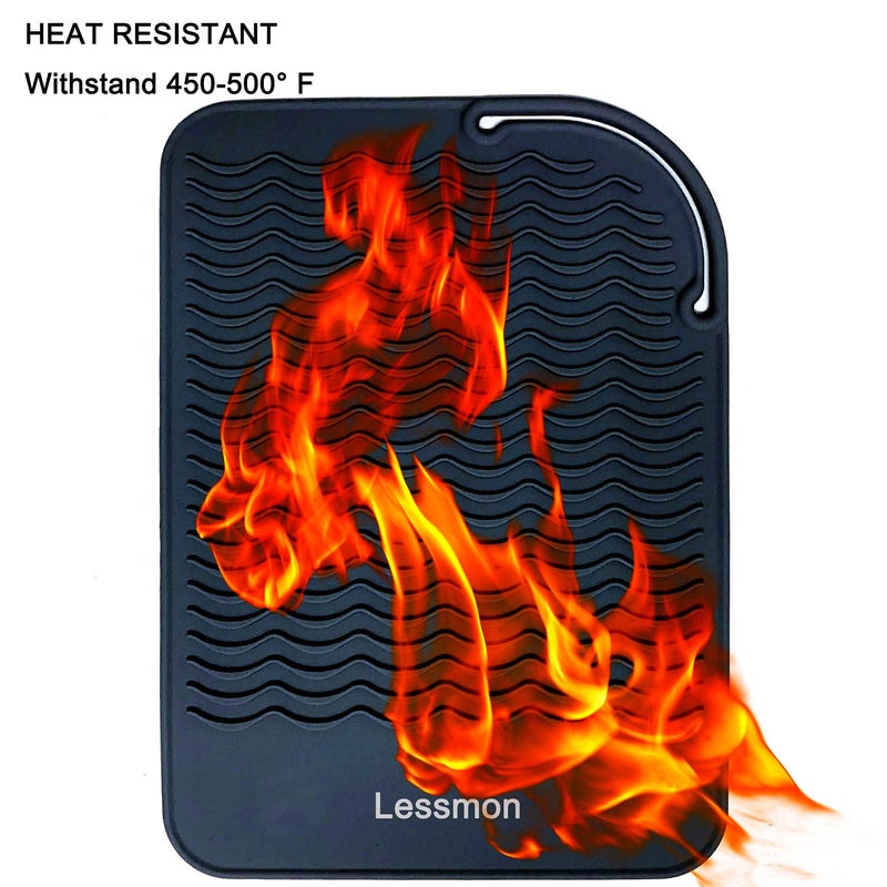 Lessmon Heat Resistant Mat for Curling Irons, Hair Straightener, Flat Irons and Hair Styling Tools 9" x 6.5", Black - Image 4