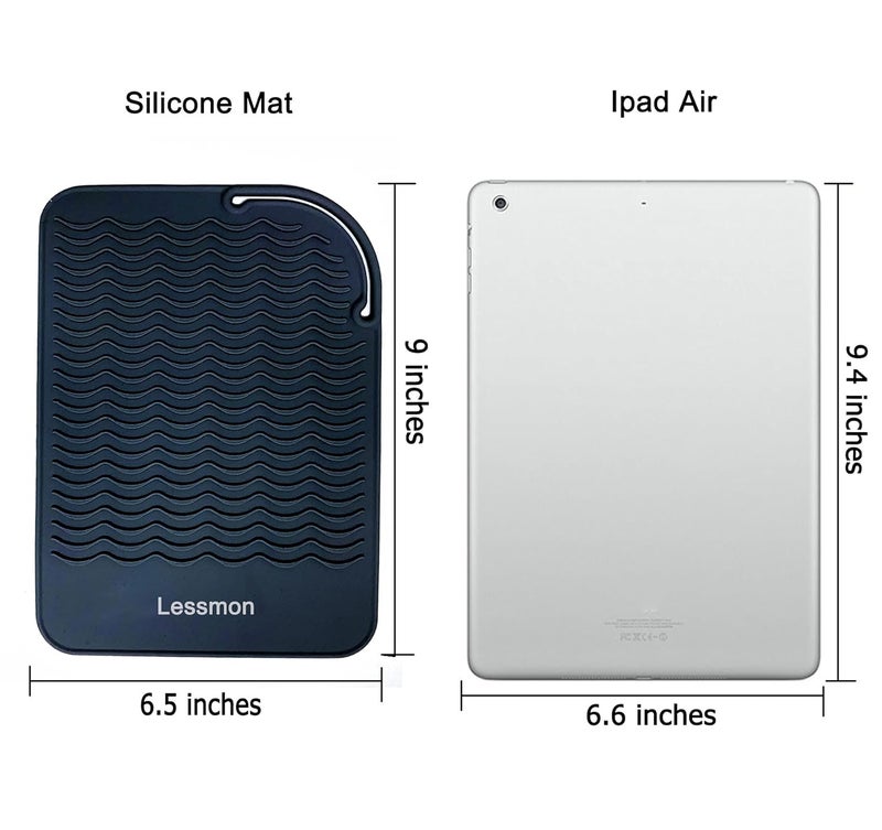 Lessmon Heat Resistant Mat for Curling Irons, Hair Straightener, Flat Irons and Hair Styling Tools 9" x 6.5", Black - Image 5