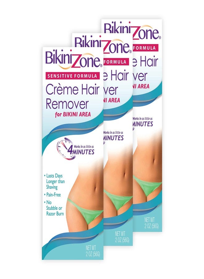 Bikini Zone Crème Hair Remover for Intimate Areas, 2 Oz, 3 Pack - Image 1